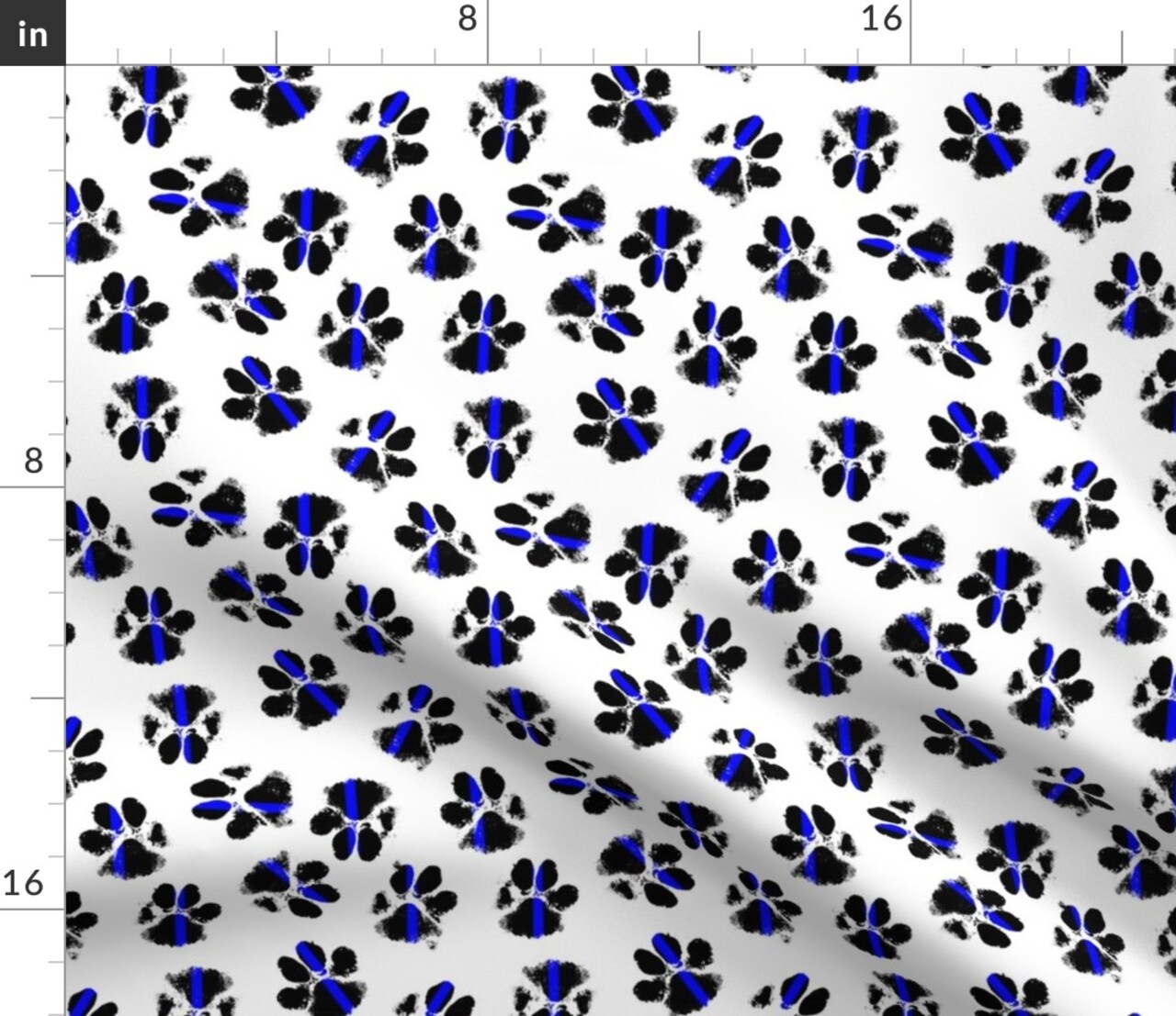 Dog Paw Print Small Navy Blue White Indigo Rescue Pet Custom Printed Fabric by Spoonflower Various Fabrics by the Yard or Fat Quarter